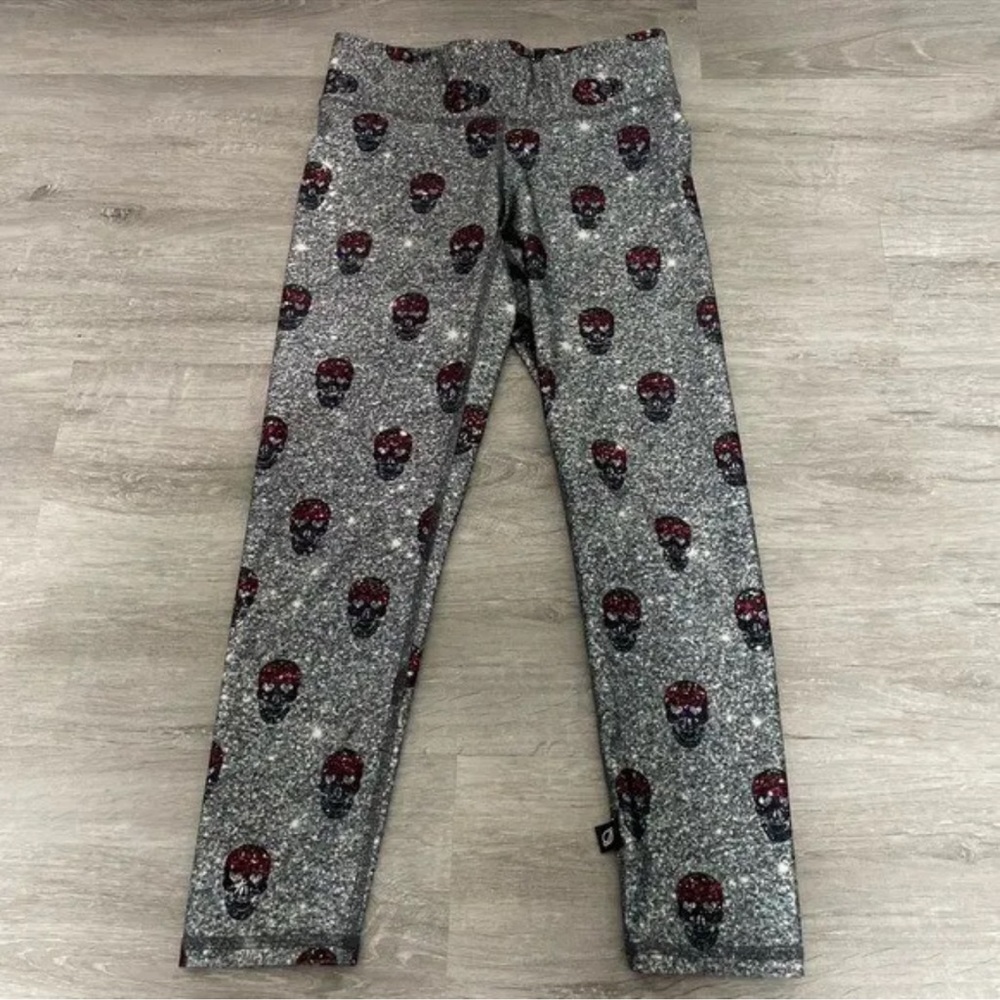 NEW WITHOUT TAGS Terez Glittery Skull Leggings, brand new